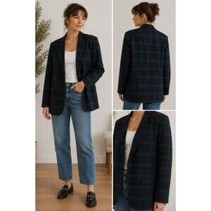 Vintage Savannah women's Tartan Plaid Wool Blazer size 10